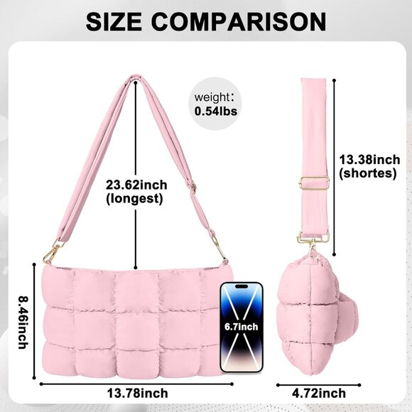 Stylish Quilted Puffer Crossbody Bag – Trendy Lightweight Essential for Women - Picture 5 of 7